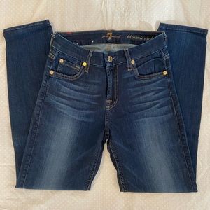 7 For All Mankind Kimmie Crop Dark Wash Stretch Denim Jeans Size 25